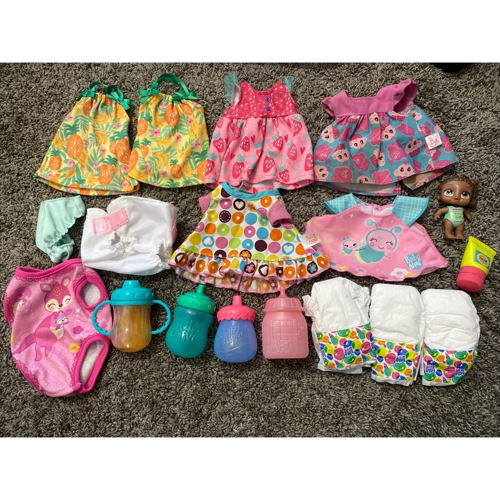 Baby Alive Accessories Lot Bottle Clothes Diapers Sippy Cup & More!